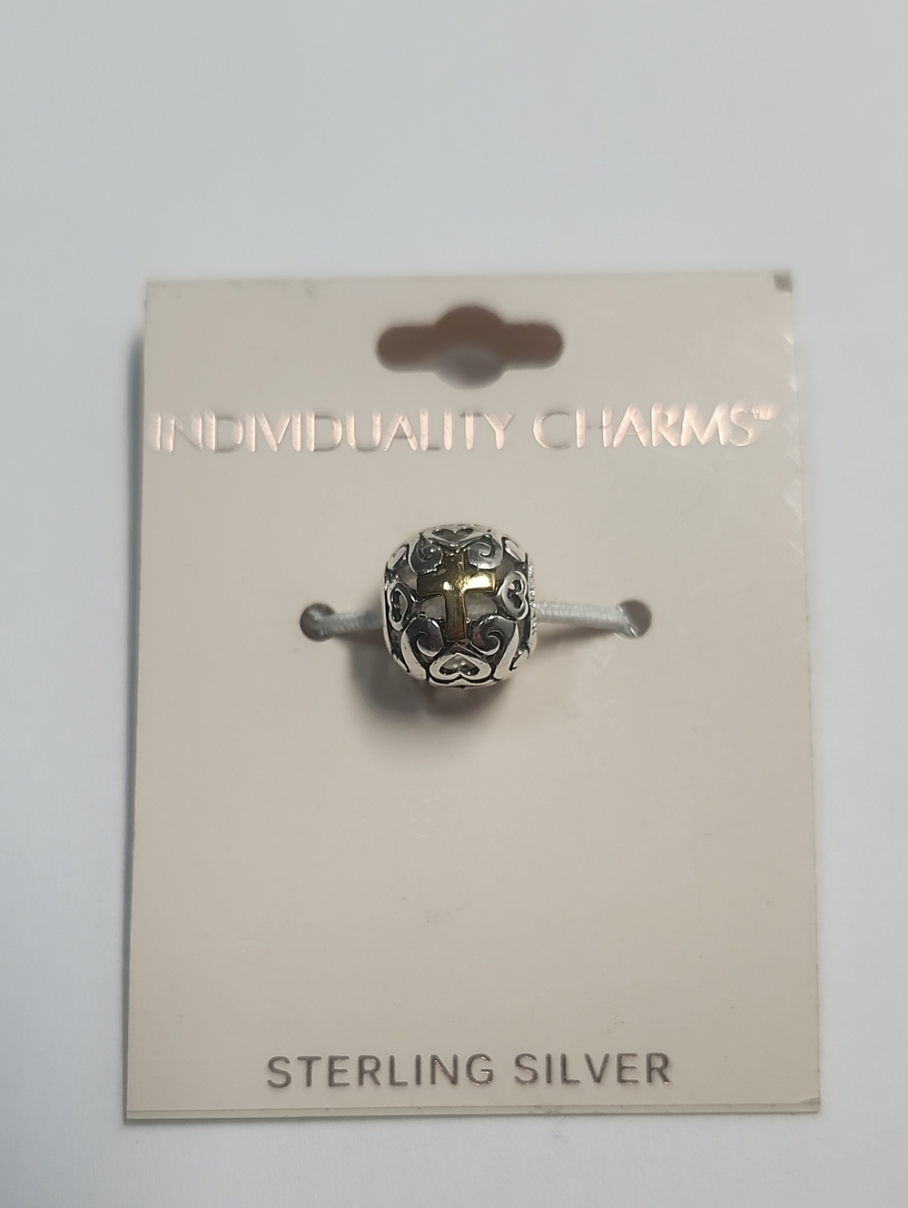 Sterling Silver Cross Bead Charm - Silver Individuality Charms